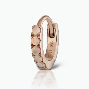 Maria Tash Rose Gold Opal Eternity Hoop Earring 6.5mm
